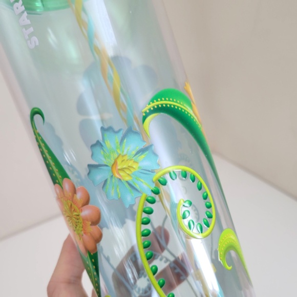 Starbucks Summer 2025 Printed Floral Clear Acrylic Venti 24oz Tumbler Cup - Picture 3 of 8